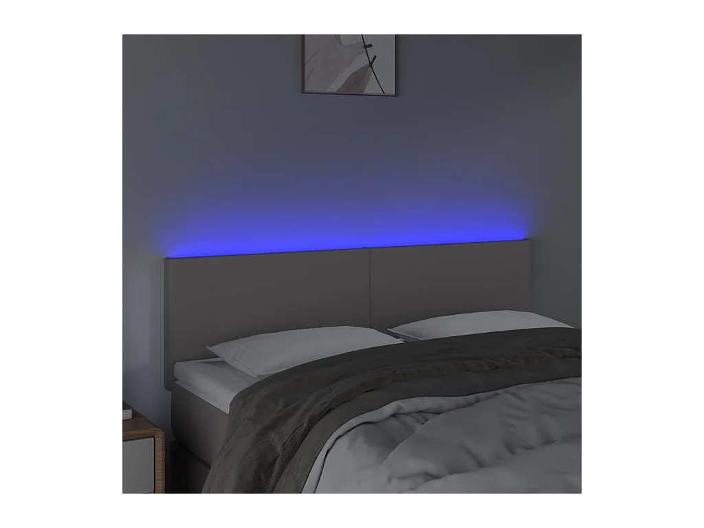 LED Hoofdbord Grijs 144x5x78/88 cm Kunstleer