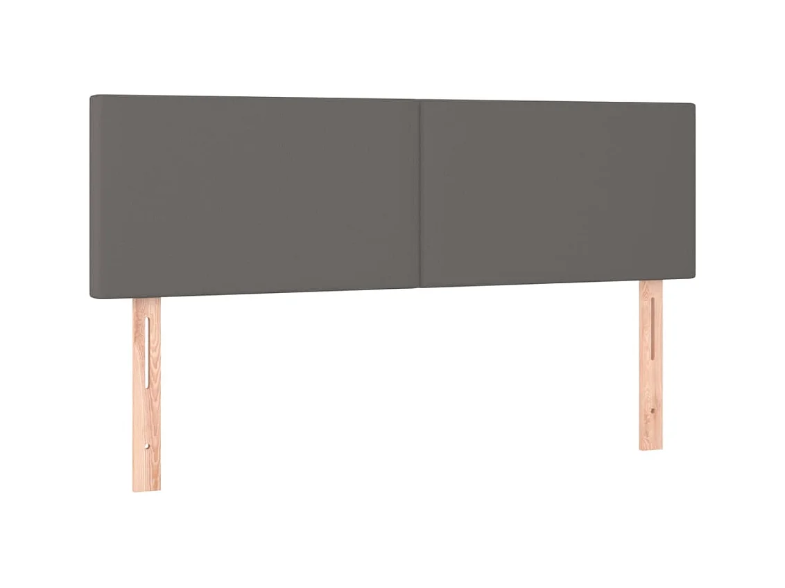 LED Hoofdbord Grijs 144x5x78/88 cm Kunstleer