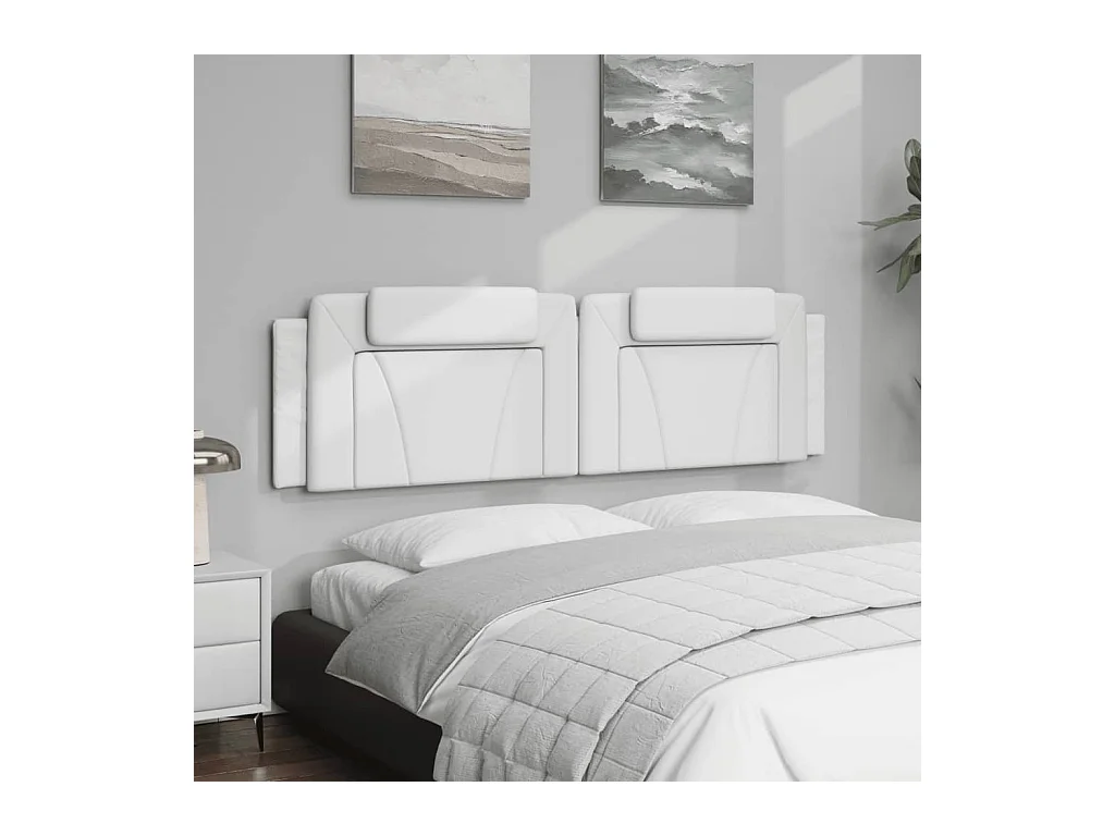 Wit hoofdbordkussen 180 cm kunstleer