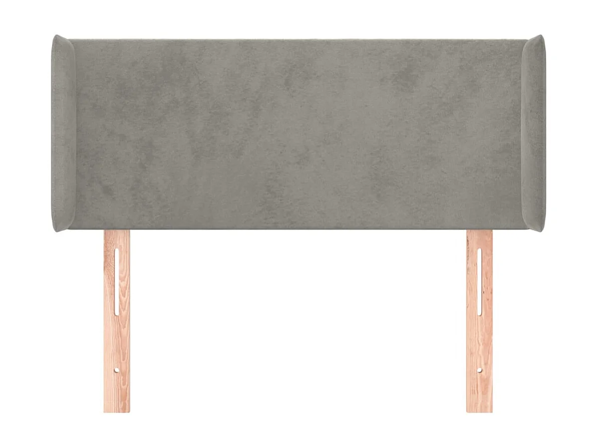 Tête de lit avec oreilles Gris clair 103x16x78/88 cm Velours