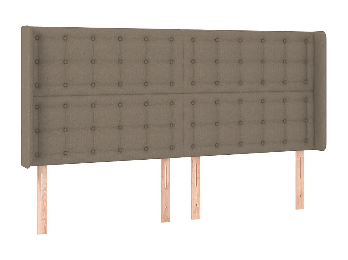 Taupe LED-Kopfteil 183x16x118/128 cm Stoff