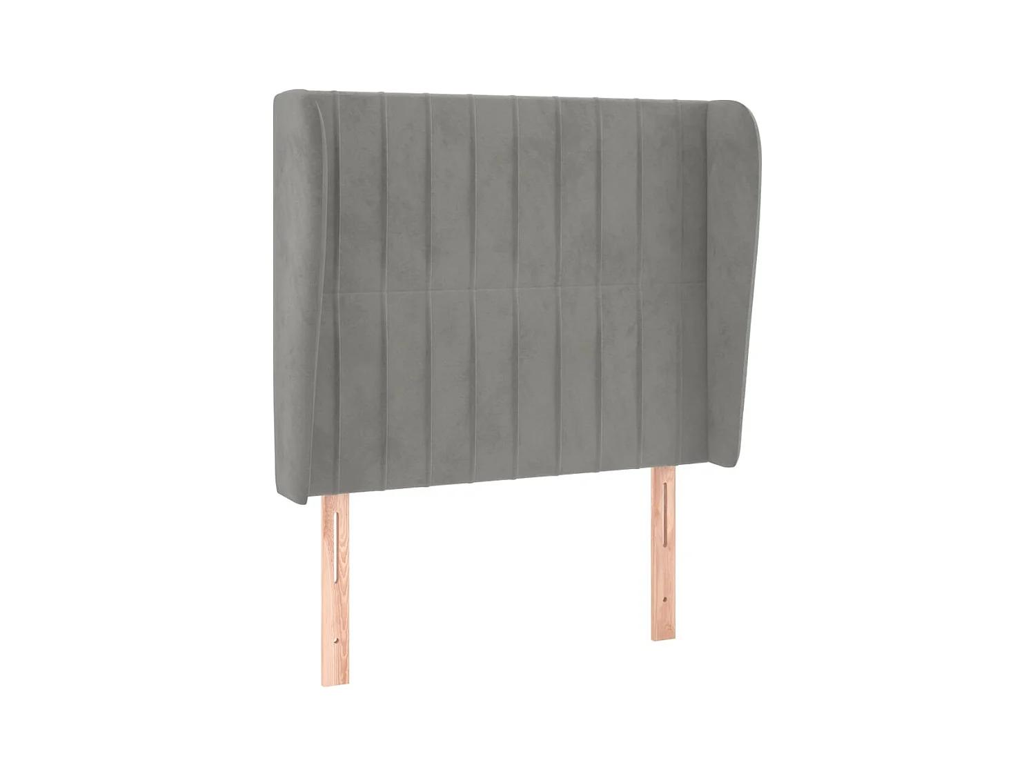 Hoofdbord met vleugels Lichtgrijs 93x23x118/128 cm Fluweel