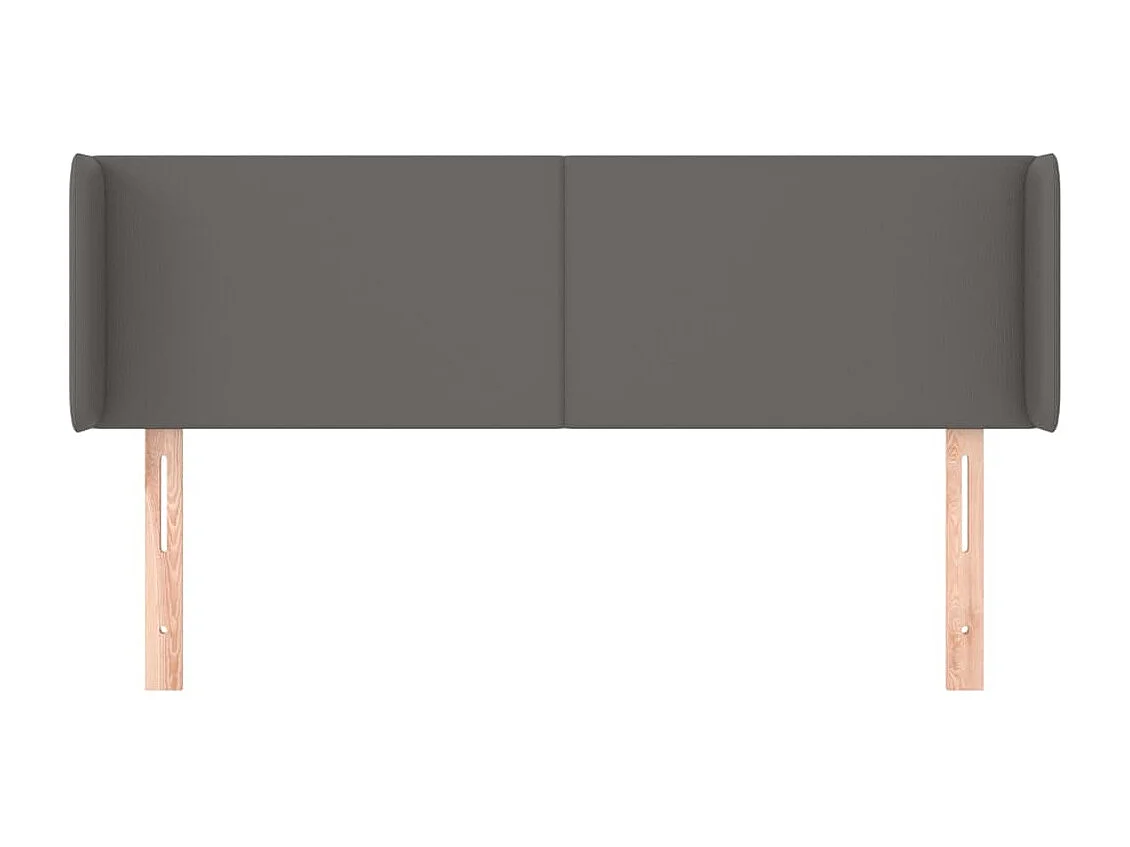 Kopfteil mit Flügeln Grau 147x16x78/88 cm Kunstleder