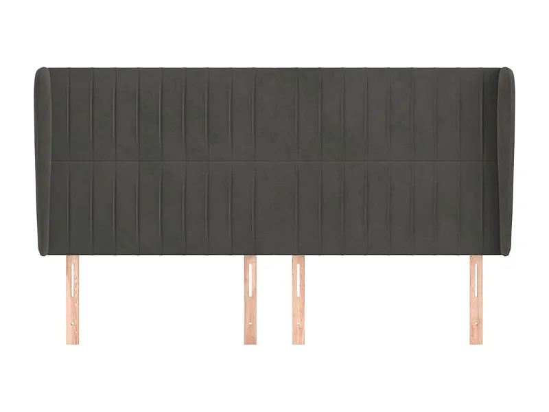 Kopfteil mit Flügeln Dunkelgrau 203x23x118/128 cm Samt