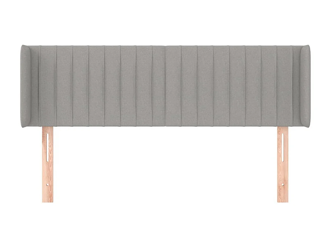 Hoofdbord met vleugels Lichtgrijs 147x16x78/88 cm Stof