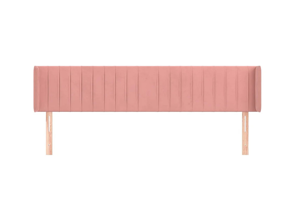 Tête de lit avec oreilles Rose 203x16x78/88 cm Velours