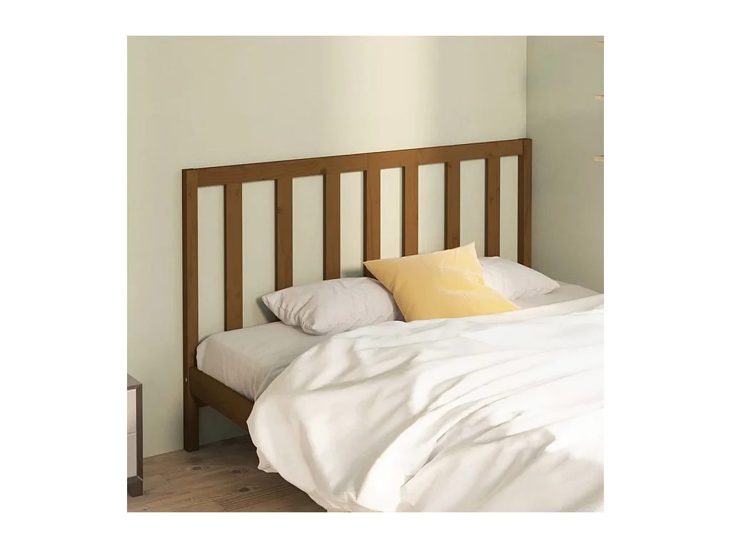 Tête de lit Marron miel 126x4x100 cm Bois massif de pin