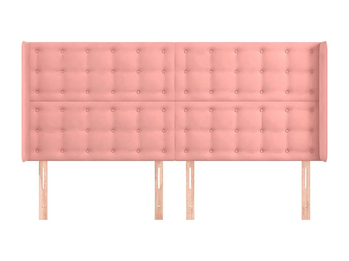 Testiera con ali Rose 203x16x118/128 cm Velluto