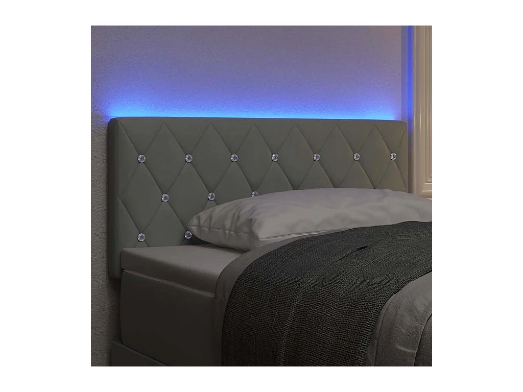 Argyle LED Hoofdbord Lichtgrijs 100 cm Fluweel