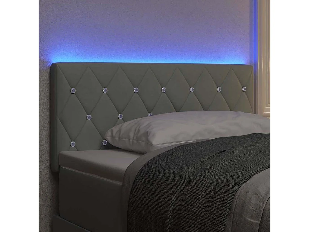 Cabecero LED Argyle Gris Claro 100 cm Terciopelo