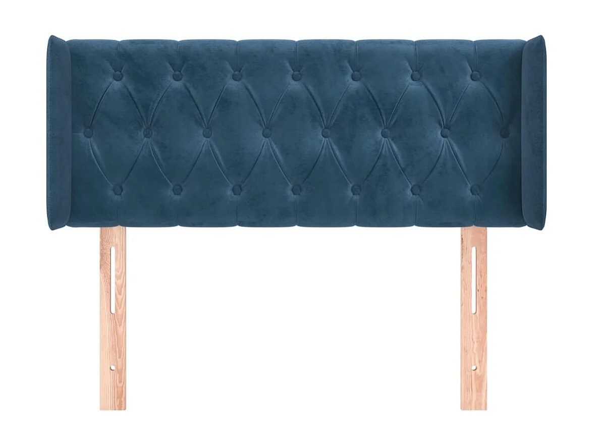 Hoofdbord met vleugels Donkerblauw 93x16x78/88 cm Fluweel