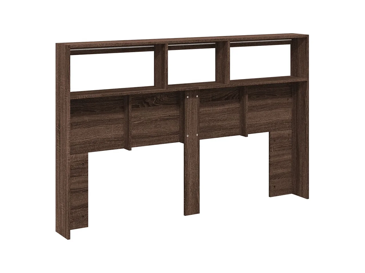 Hoofdbordkast met LED bruin eiken 160x17x102 cm