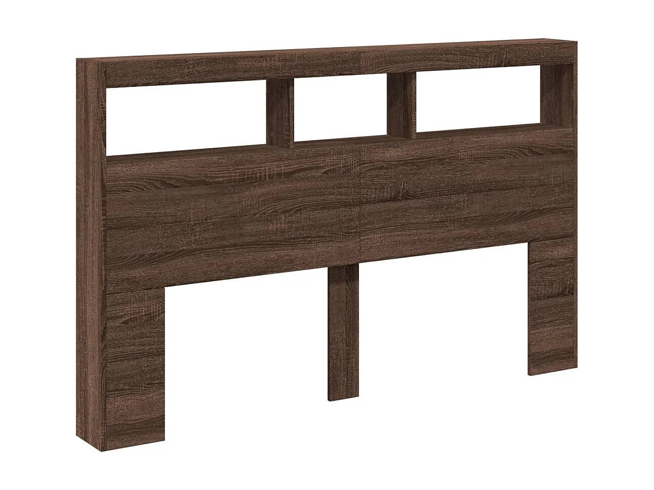 Armoire tête de lit avec LED chêne marron 160x17x102 cm