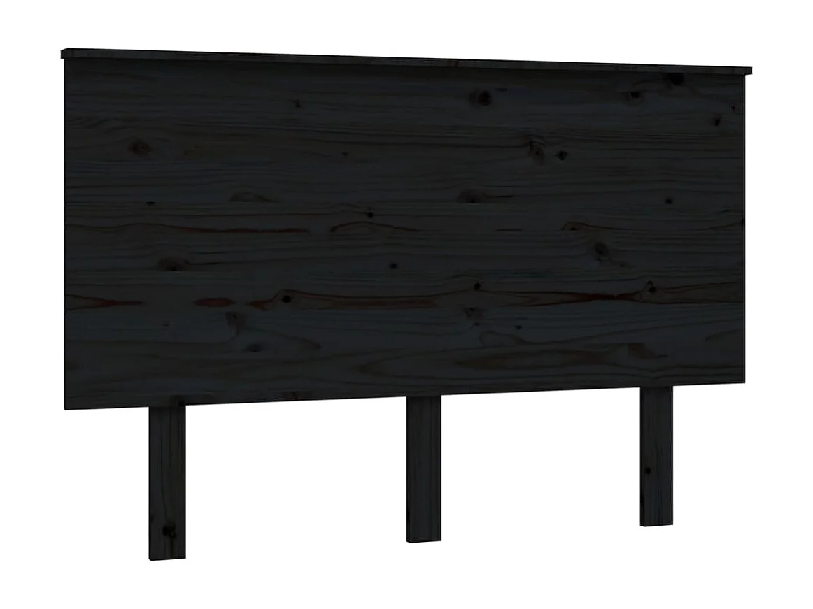 Tête de lit Noir 124x6x82,5 cm Bois massif de pin