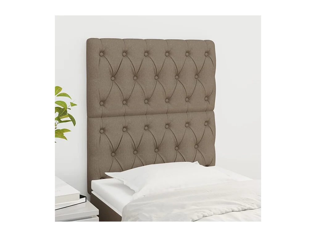 Cabeceros 2 uds Taupe 80x7x78/88 cm Tela