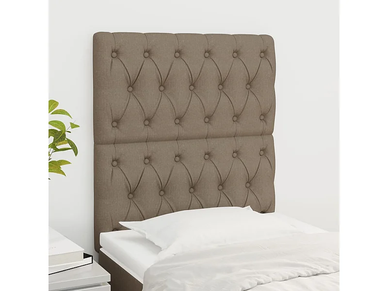 Kopfteile 2 Stk. Taupe 80x7x78/88 cm Stoff