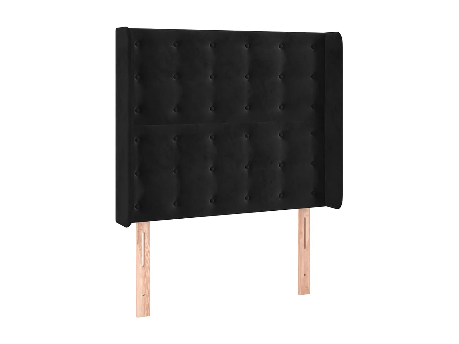 Cabecero LED Terciopelo Negro 93x16x118/128 cm