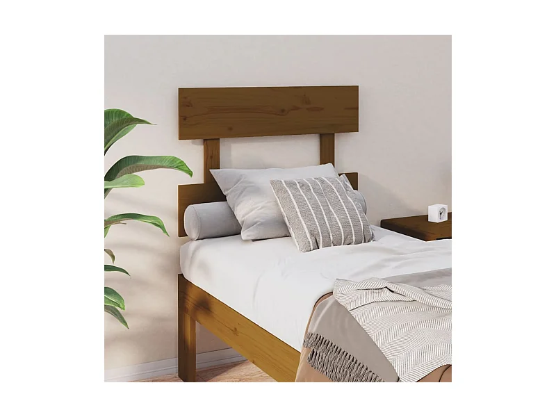 Honingbruin hoofdbord 93,5x3x81 cm massief grenenhout