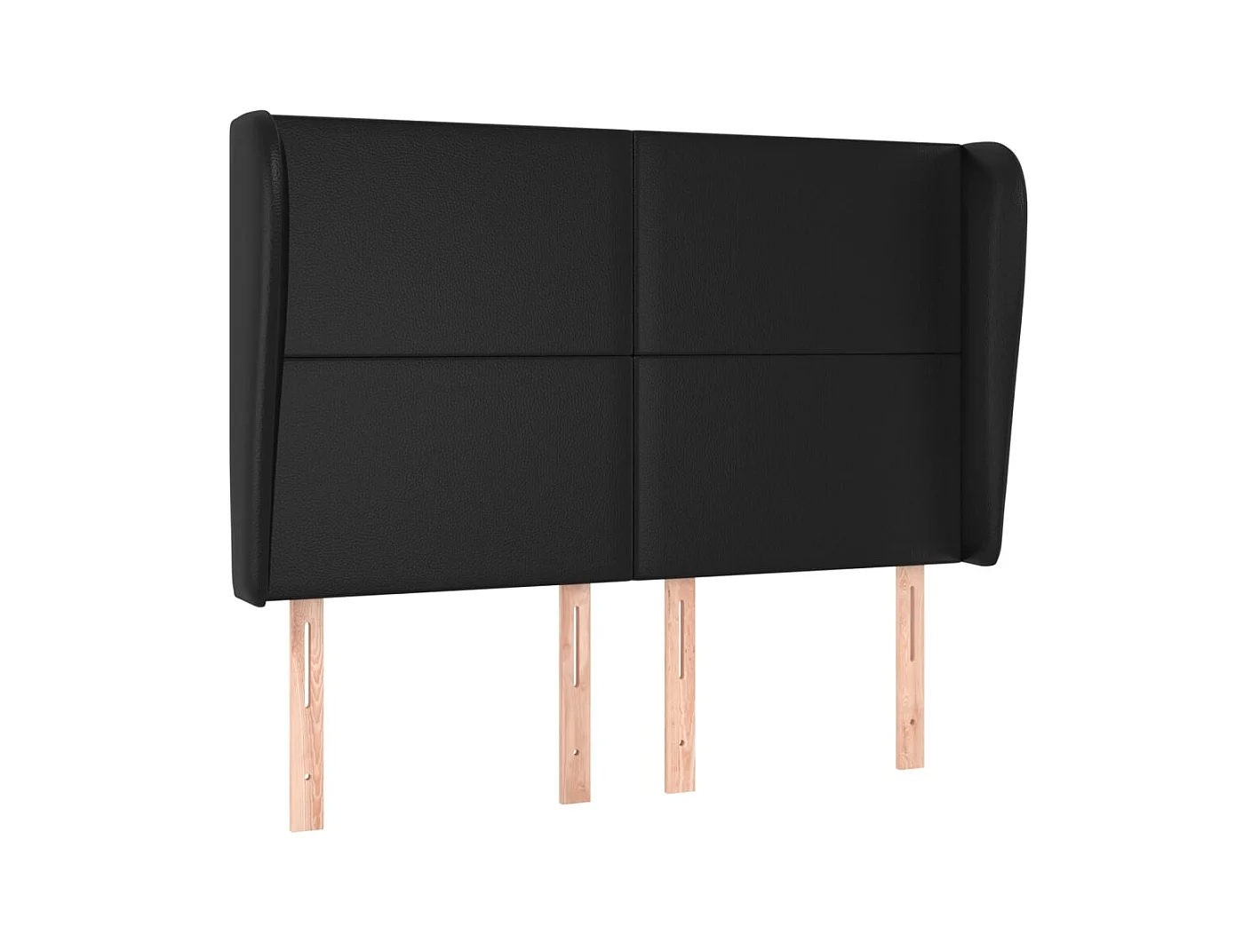 Tête de lit avec oreilles Noir 147x23x118/128 cm Similicuir