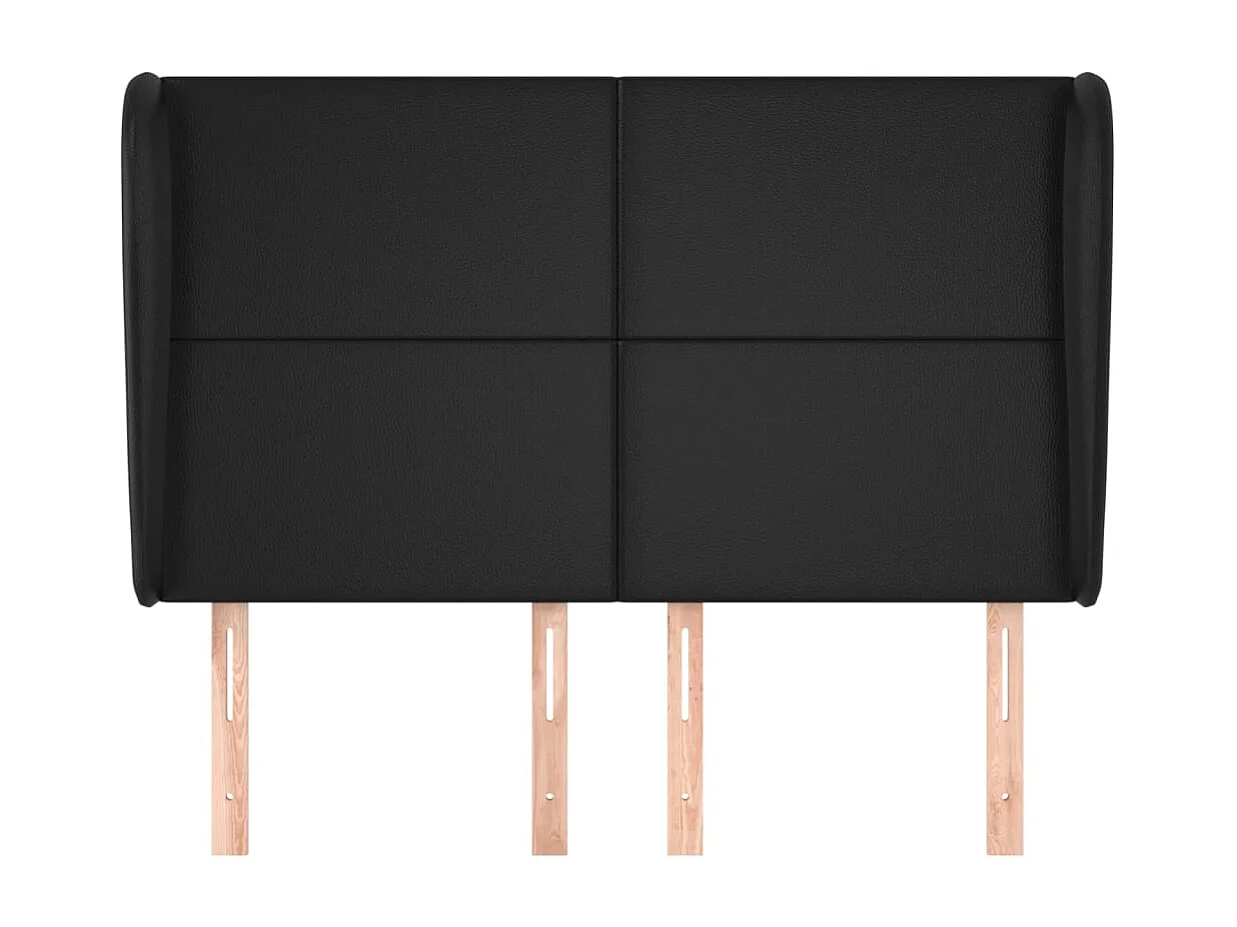 Cabecero con alas Negro 147x23x118/128 cm Piel sintética