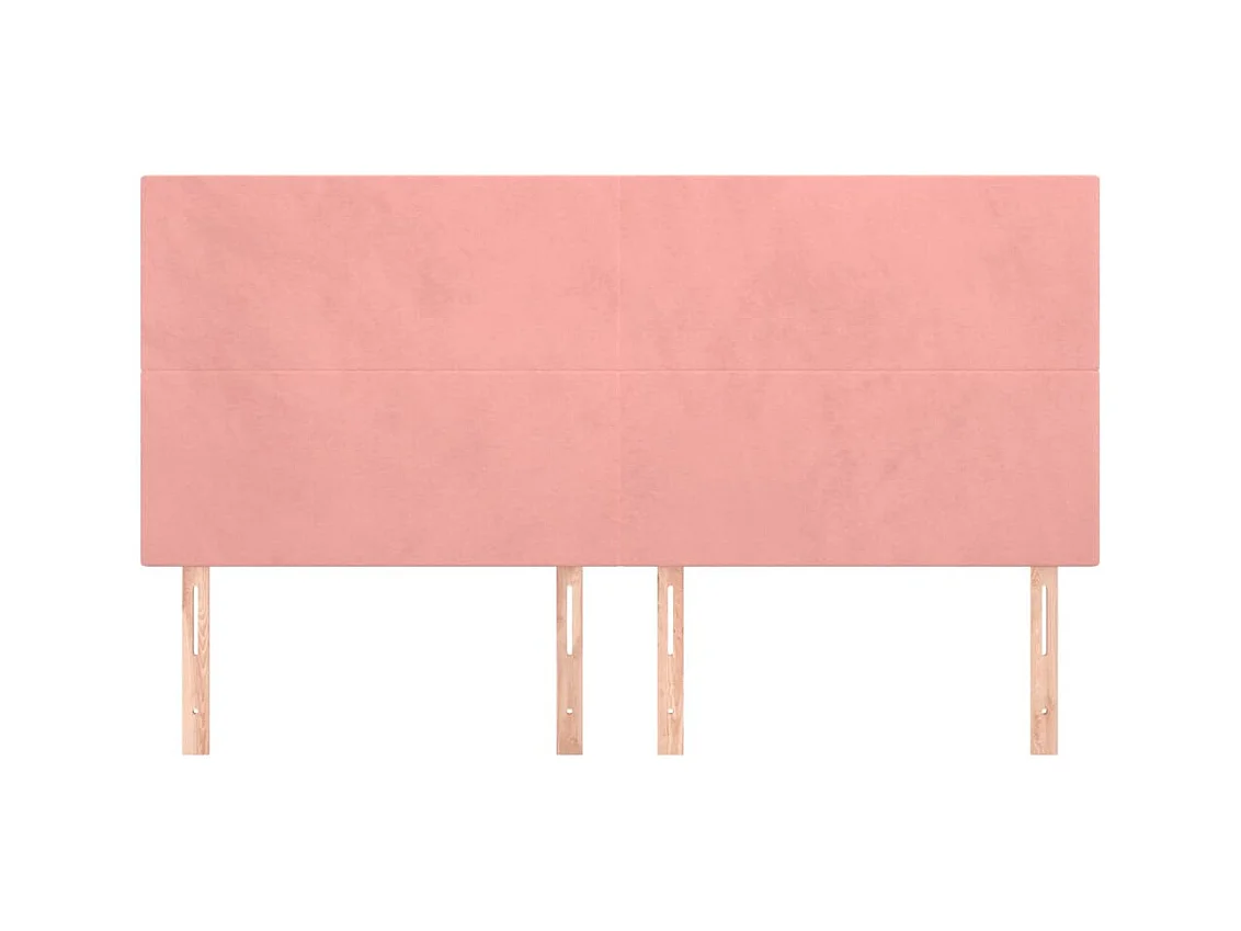 Hoofdborden 4 stuks Roze 80x5x78/88 cm Fluweel
