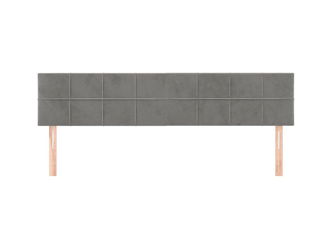 Hoofdborden 2 stuks Lichtgrijs 100x5x78/88 cm Fluweel