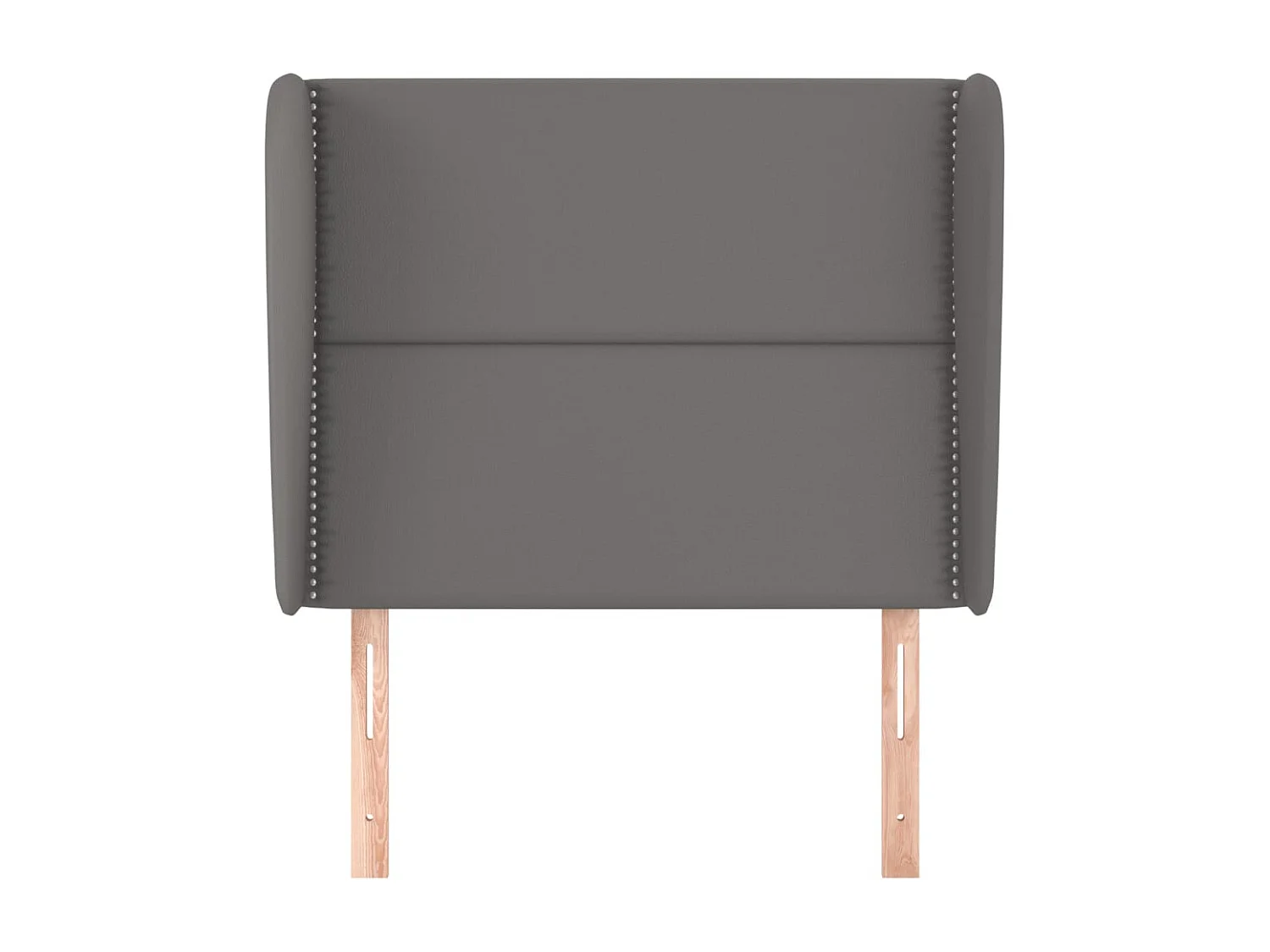 Testiera con ali Grigio 103x23x118/128 cm Ecopelle