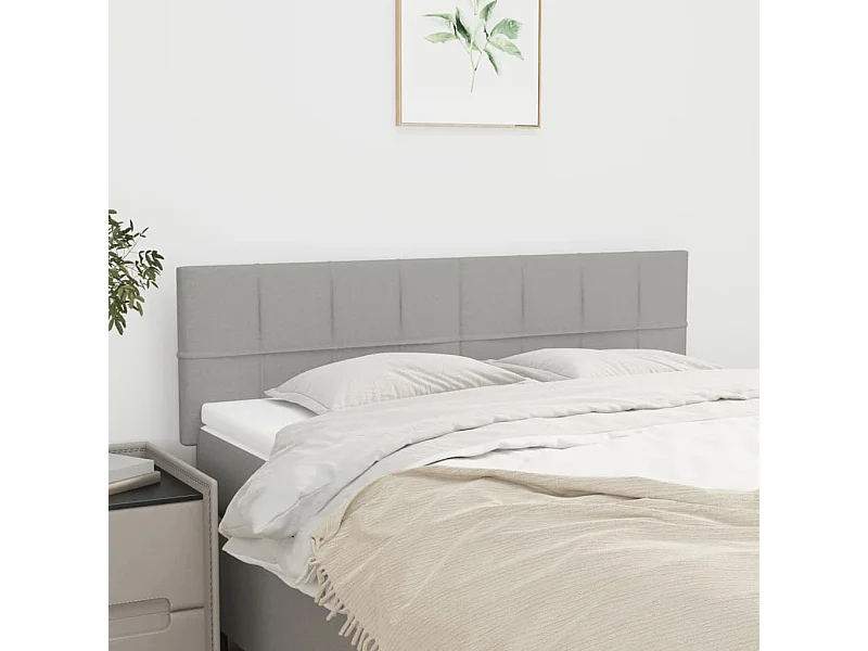Têtes de lit 2 pcs Gris clair 72x5x78/88 cm Tissu