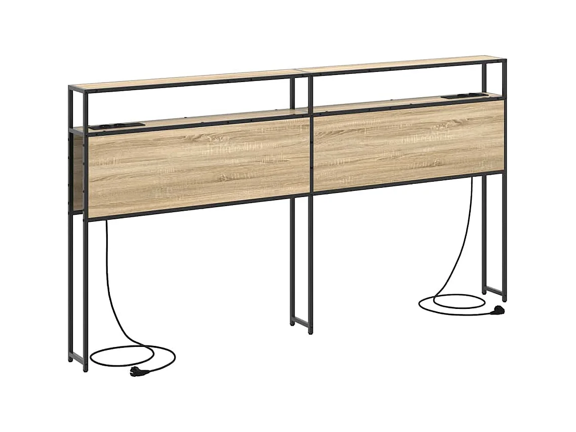Kopfteil aus Sonoma-Eiche, 200 cm, Stauraum, Holzwerkstoff