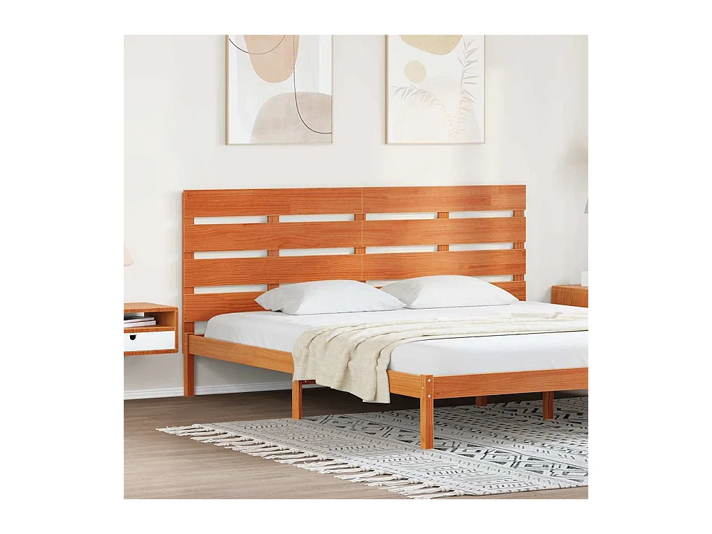 Tête de Lit Marron cire 200.5 x 3 x 80 cm Bois massif en pin