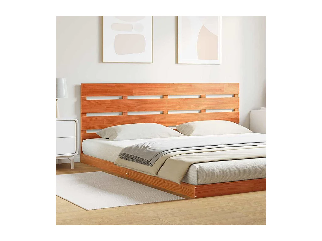 Tête de Lit Marron cire 200.5 x 3 x 80 cm Bois massif en pin