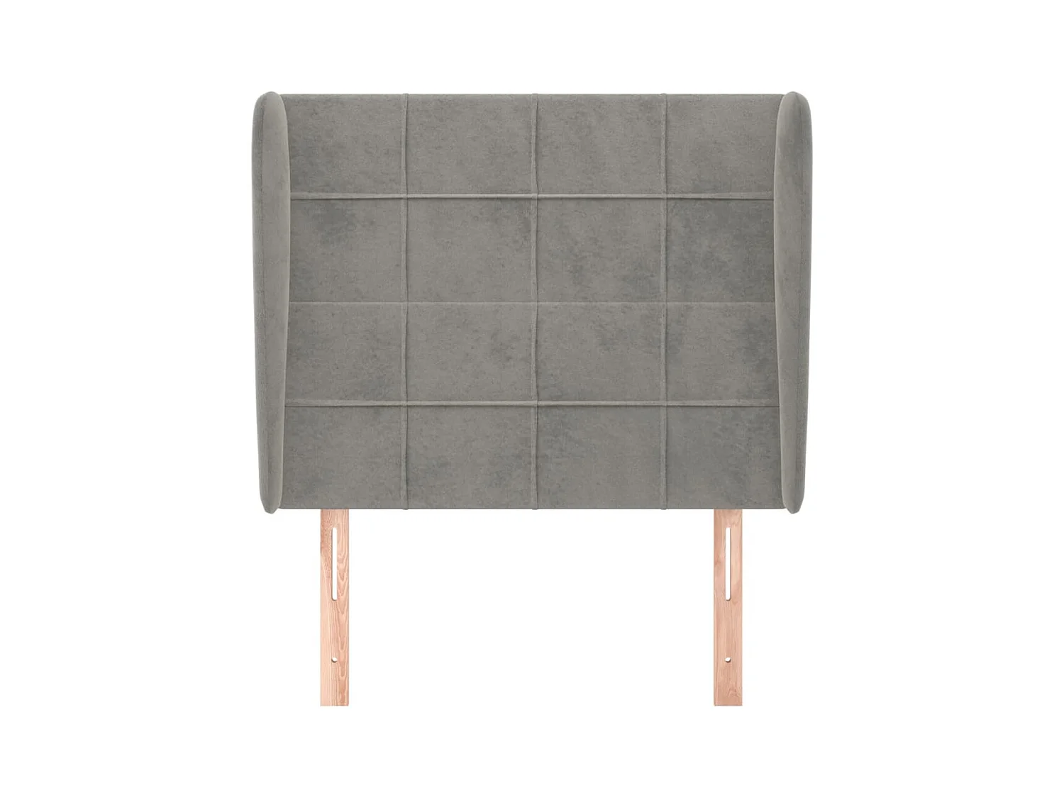 Hoofdbord met vleugels Lichtgrijs 93x23x118/128 cm Fluweel