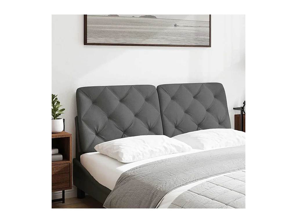 Coussin de tête de lit gris foncé 120 cm tissu