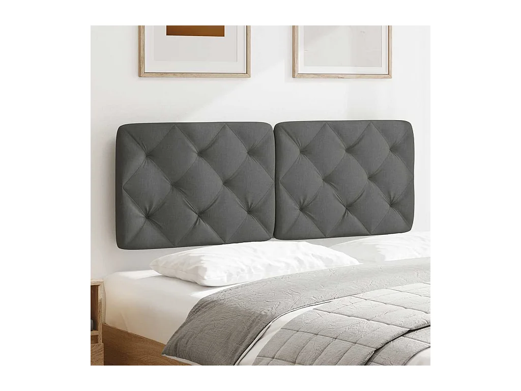 Coussin de tête de lit gris foncé 120 cm tissu