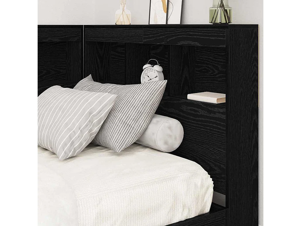 Tête de lit de rangement Chêne noir 90 cm Bois d'ingénierie