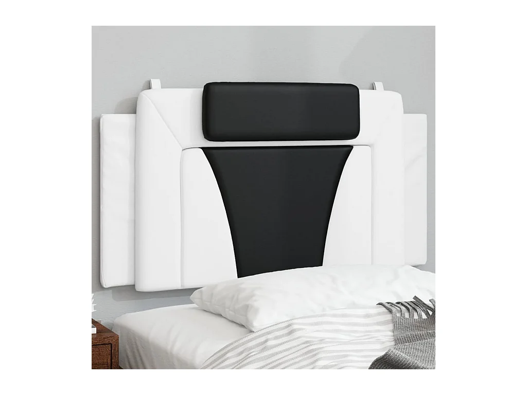 Zwart-wit hoofdbordkussen 100 cm kunstleer