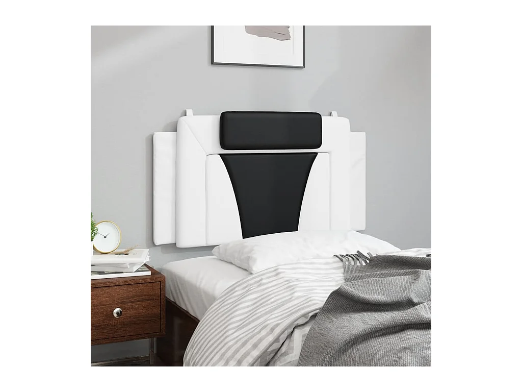 Zwart-wit hoofdbordkussen 100 cm kunstleer