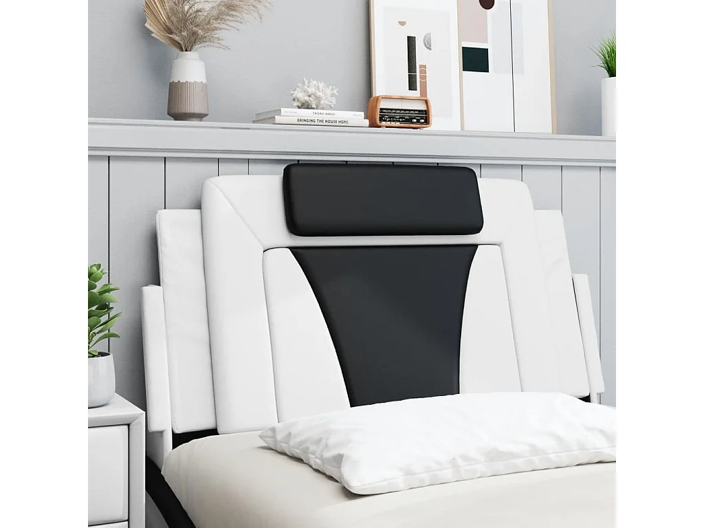 Cuscino per testiera in similpelle nero e bianco 100 cm