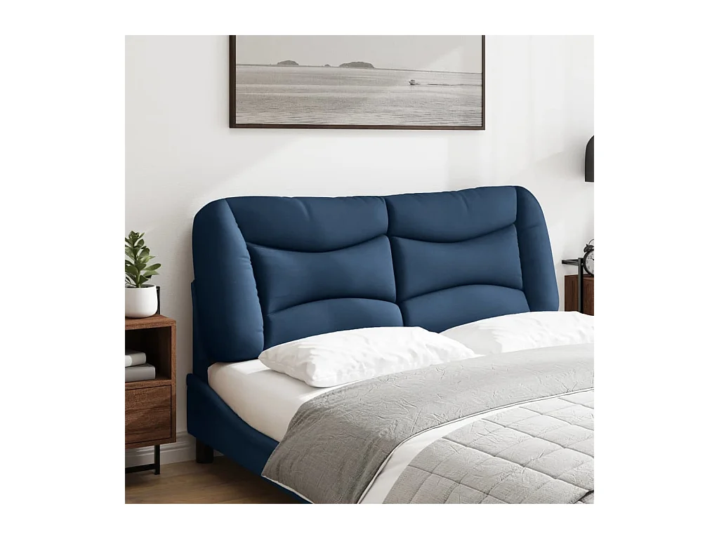 Blauw hoofdbordkussen 140 cm stof