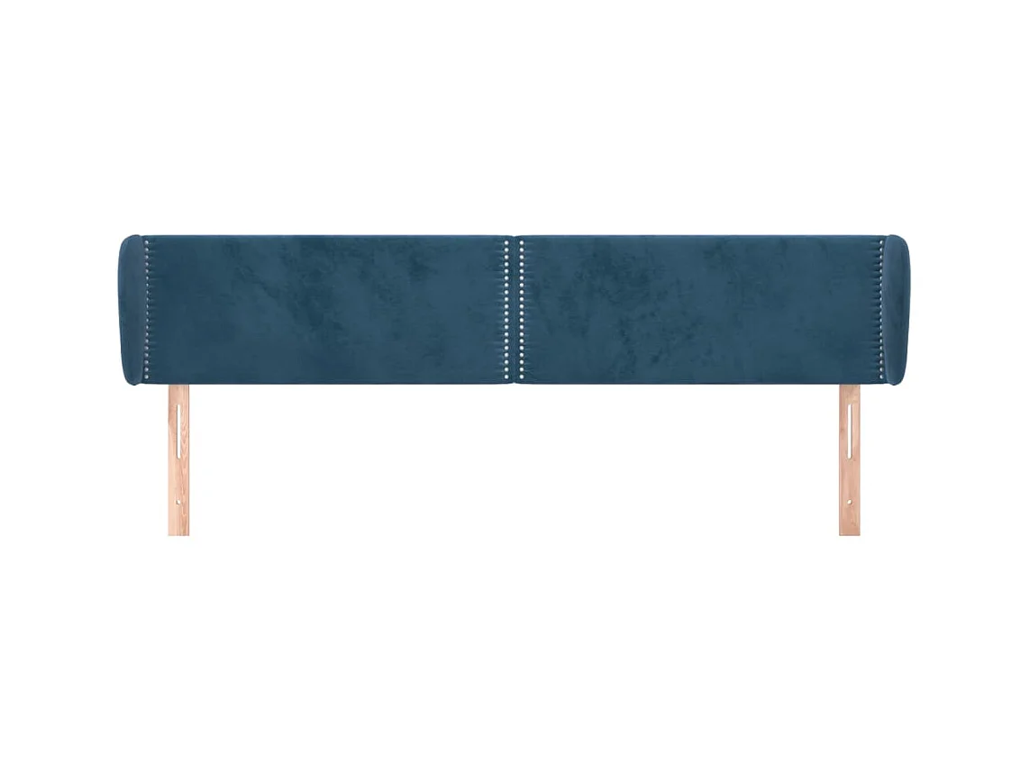 Hoofdbord met vleugels Donkerblauw 203x23x78/88 cm Fluweel