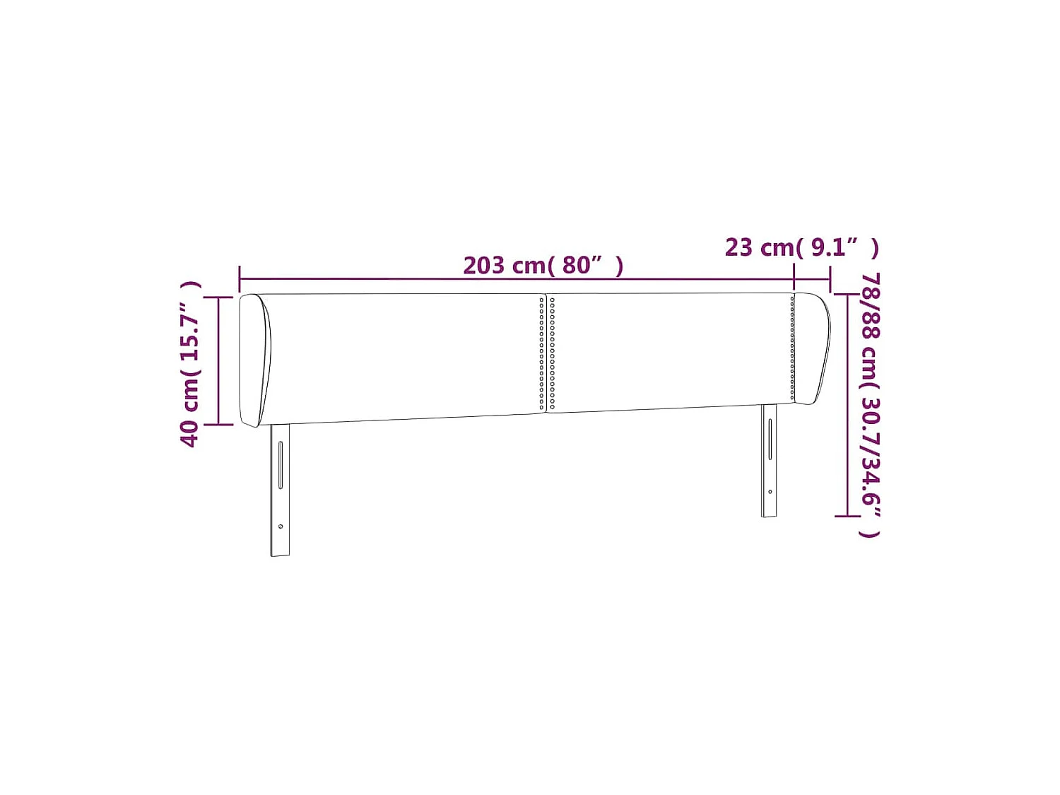 Hoofdbord met vleugels Donkerblauw 203x23x78/88 cm Fluweel