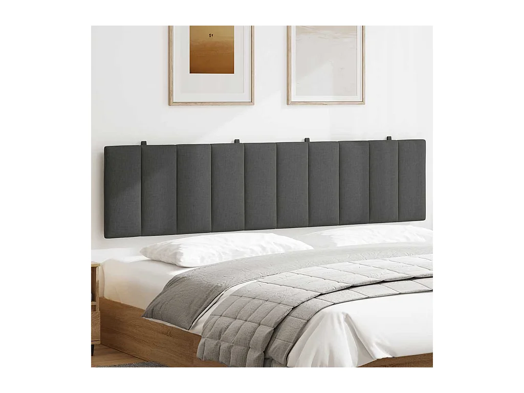 Donkergrijs hoofdbordkussen 200 cm stof