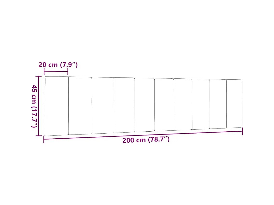 Donkergrijs hoofdbordkussen 200 cm stof