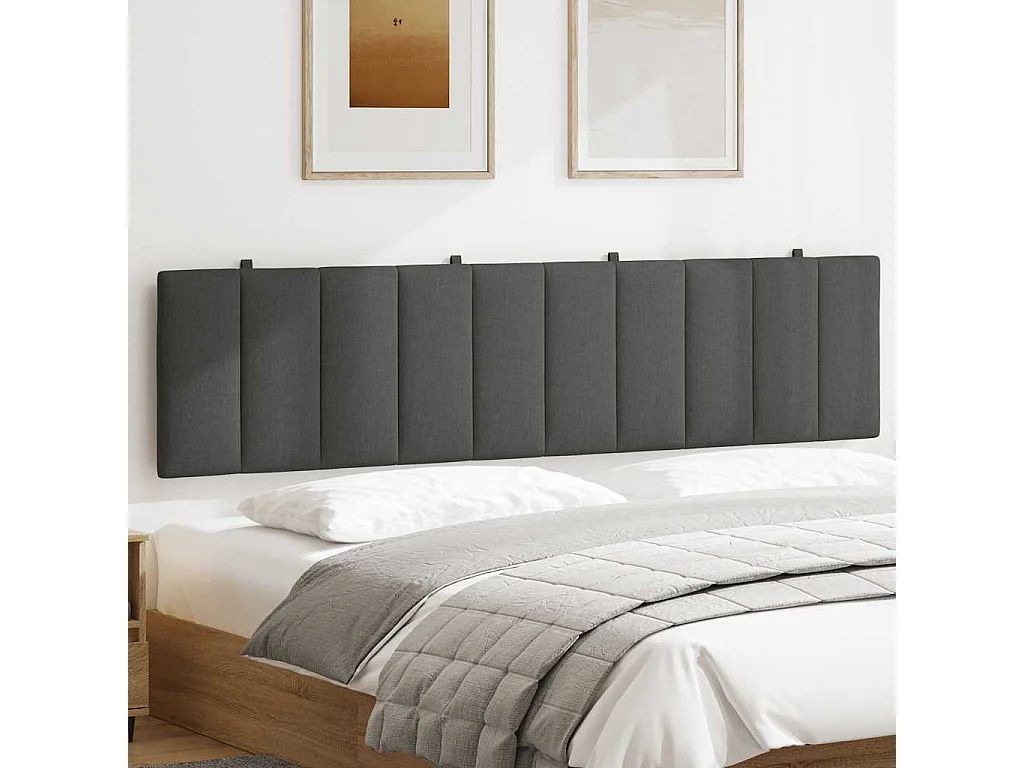 Coussin de tête de lit gris foncé 200 cm tissu