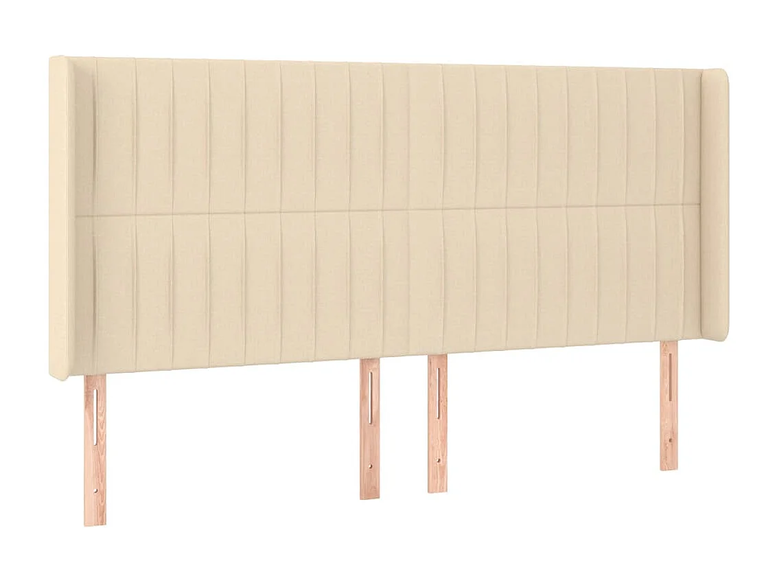 Tête de lit avec oreilles Crème 203x16x118/128 cm Tissu