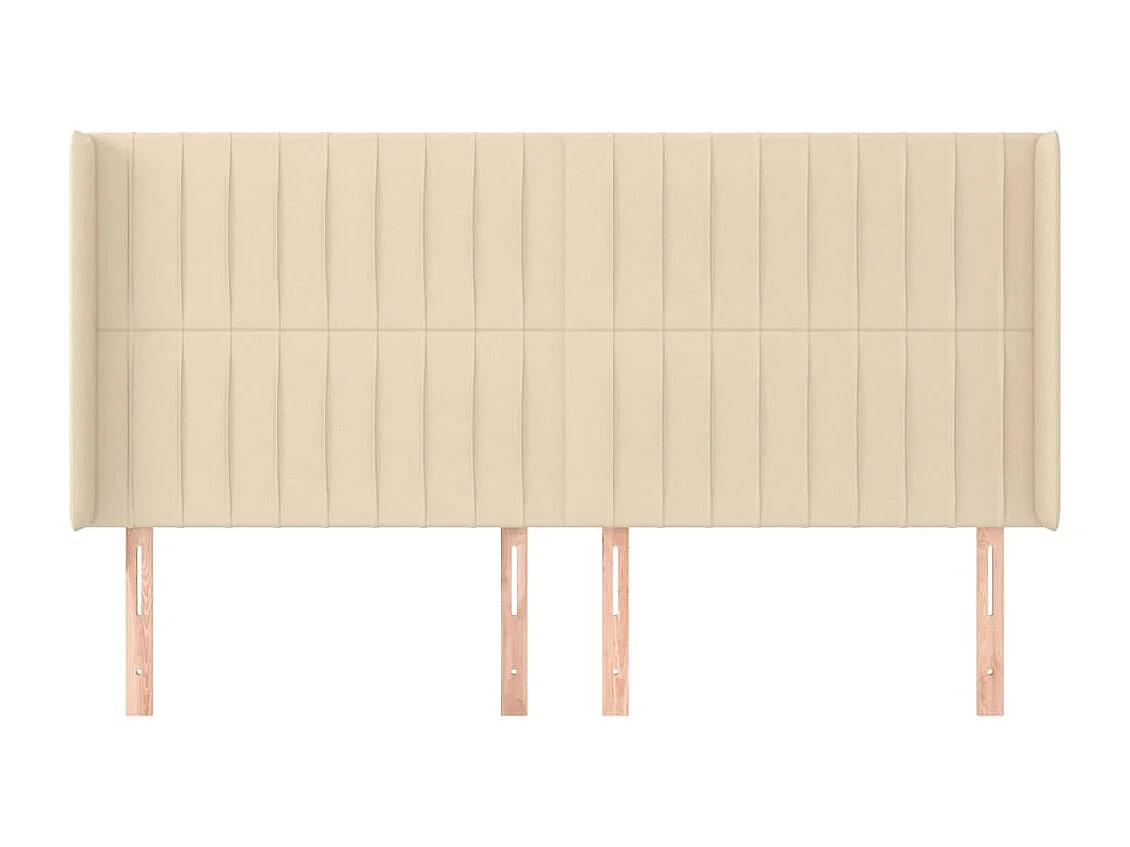 Tête de lit avec oreilles Crème 203x16x118/128 cm Tissu