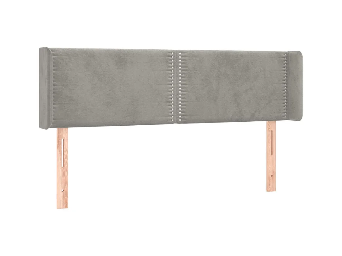 LED-Kopfteil Hellgrau 147x16x78/88 cm Samt