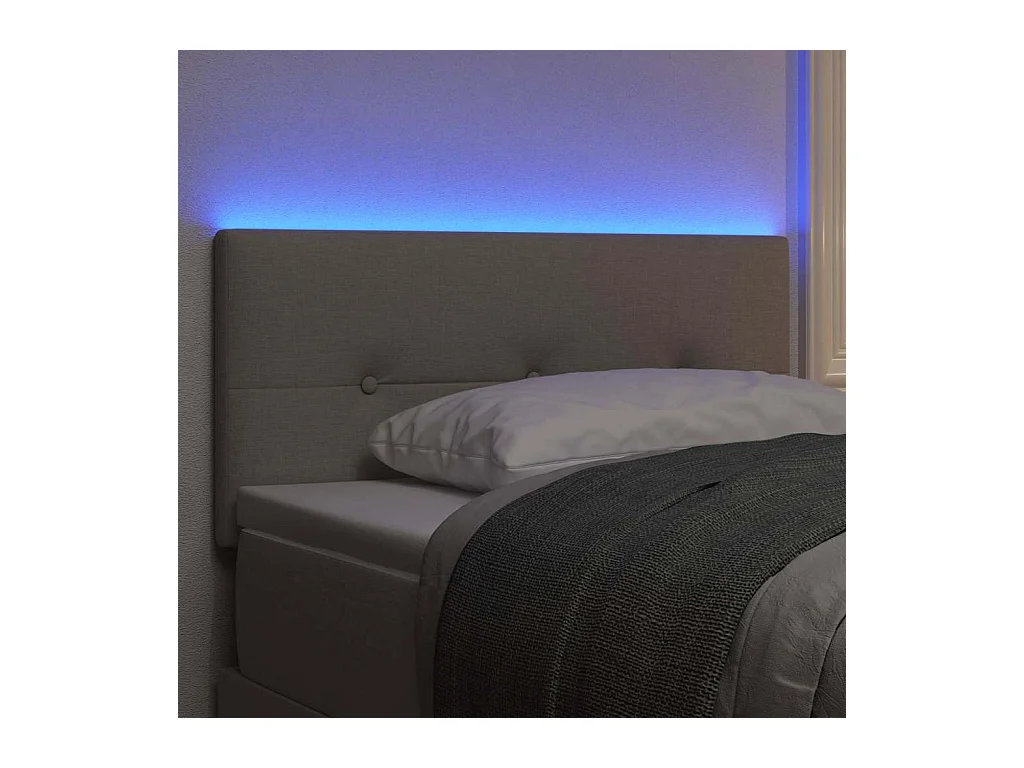 Tête de Lit LED avec des lumières à LED Taupe 90 cm tissu