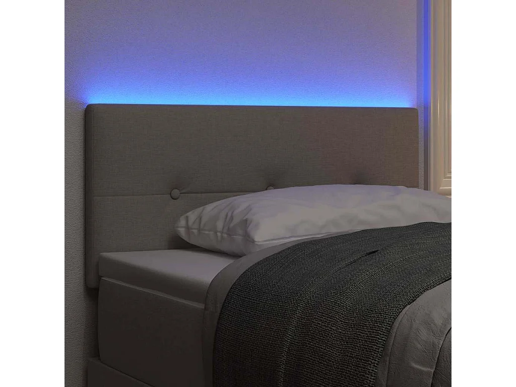 Tête de Lit LED avec des lumières à LED Taupe 90 cm tissu