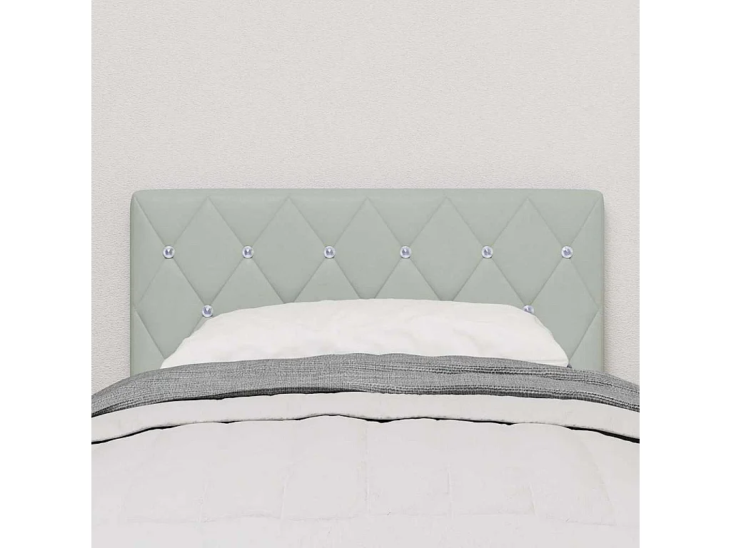 Tête de Lit en Velours Argyle Gris clair 80 cm Velours